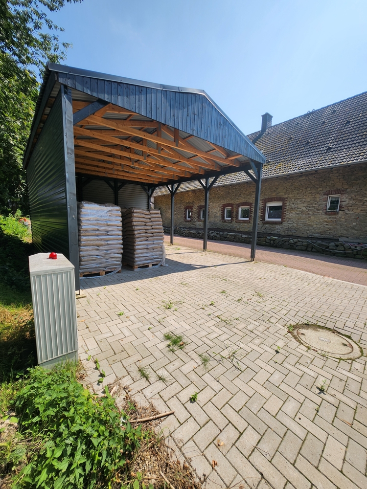 Doppelcarport + Druckentwässerung mit Häkselwerk